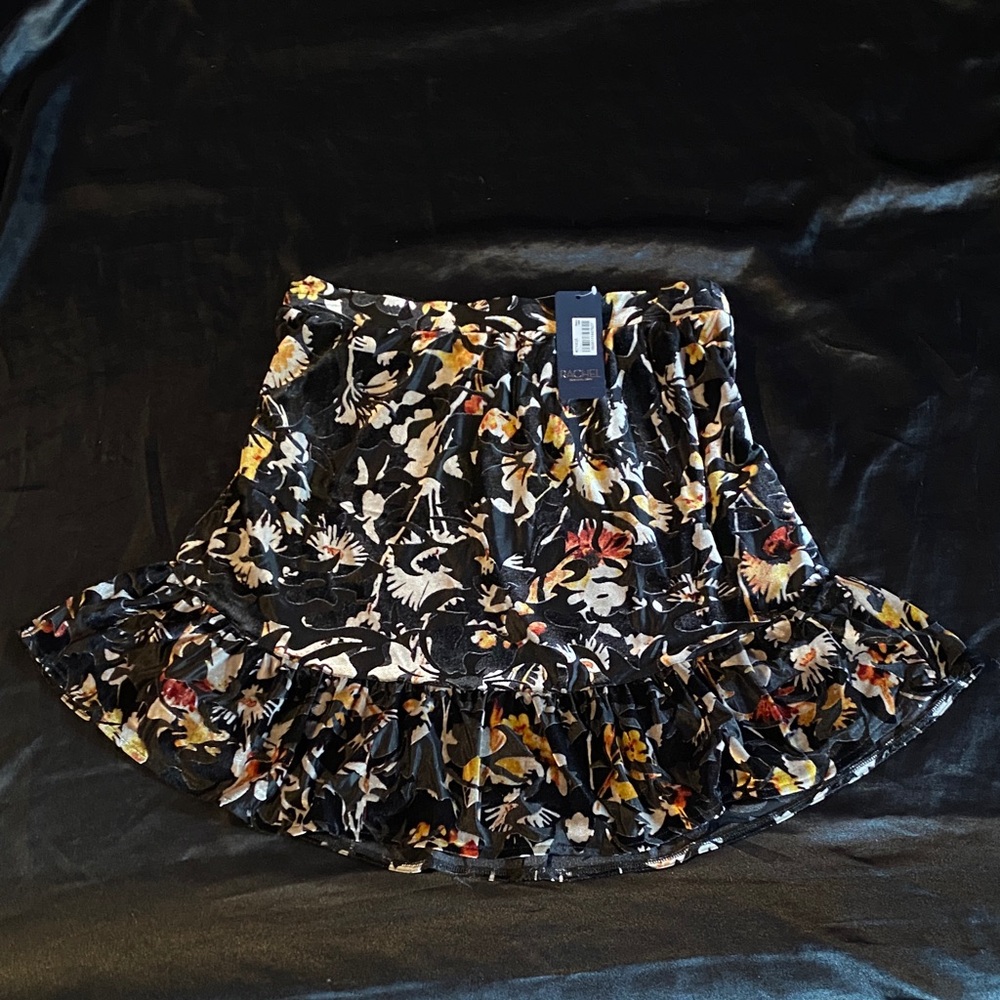 RACHEL Rachel Roy Black Floral Skater Skirt